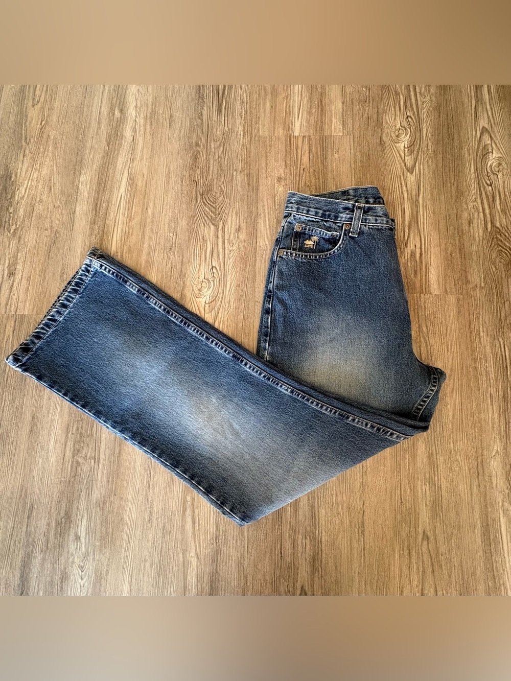 CARIBBEAN JOE FLARE SZ 8 WOMENS JEANS, DARK WASH, 100% COTTON!